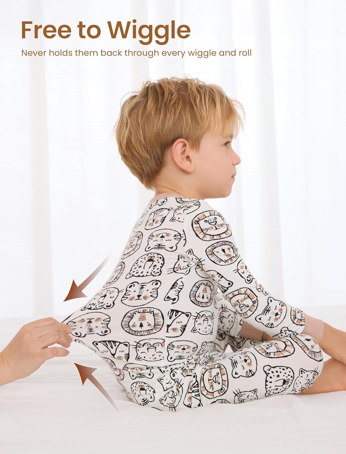 PATPAT Bamboo Viscose Pajama Set for Toddlers with Improved Tensile Strength, Snug Fit Pjs Sleeper for Baby Boys Girls Kids - Image 3