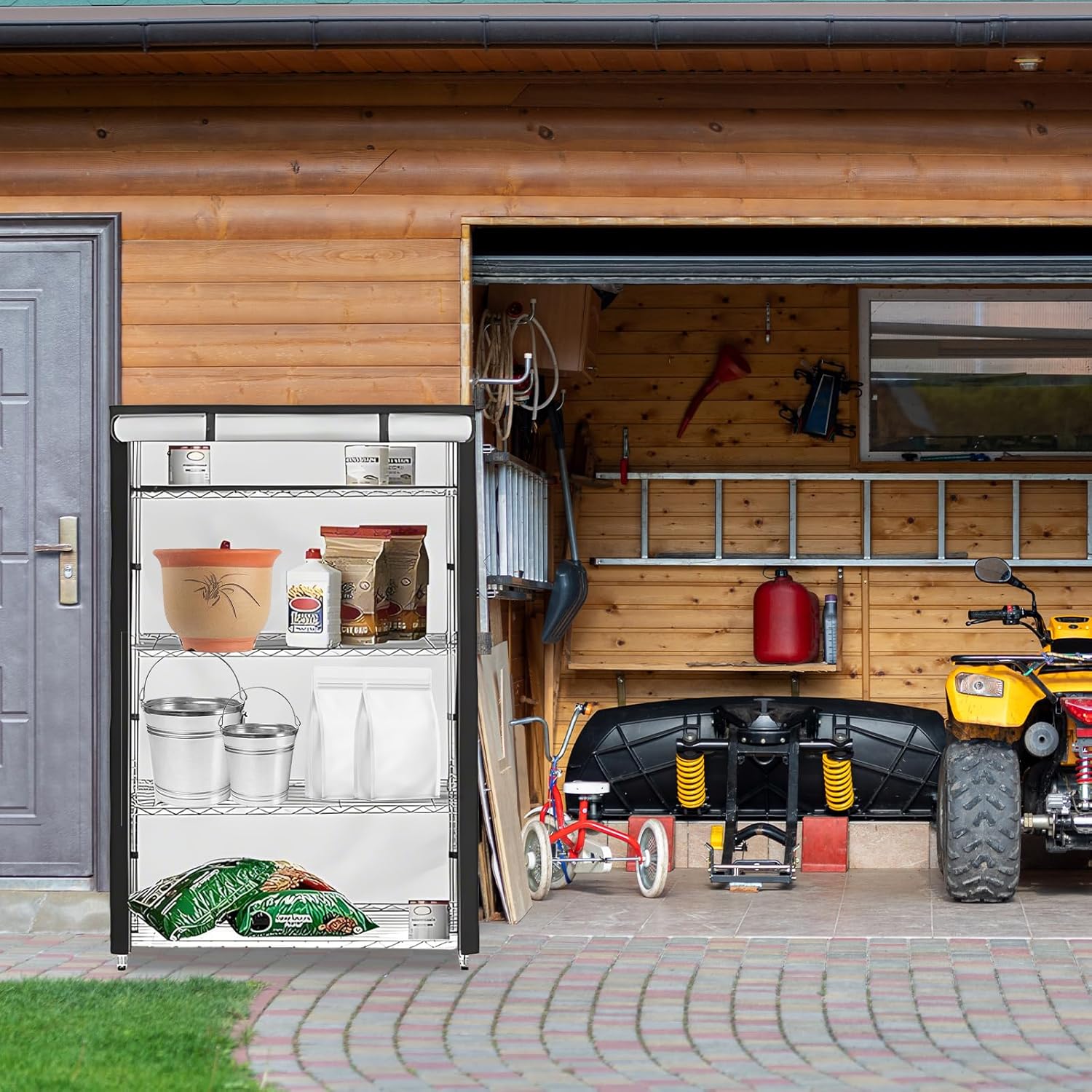 STARVAST Wire Shelf Cover, 600D Heavy Duty Dustproof Shelf Cover, Wire Standing Shelving Covers with Zipper, Outdoor Storage Wire Rack Covers, 36" W x 18" D x 72" H