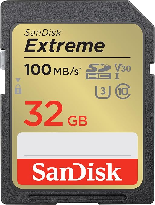 SANDISK 32GB Extreme SD Memory Card, Up to 100MB/s Read