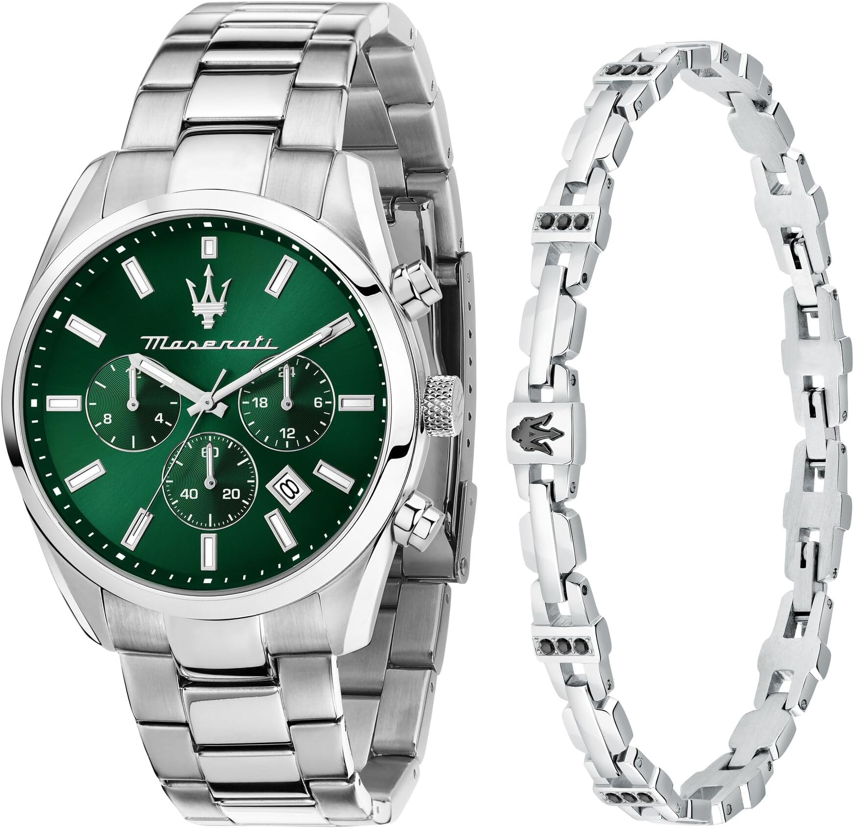 Maserati Herrenuhr, Analog, Quarz, Multifunktion, Stahlarmband, Attrazione Collection R8853151017