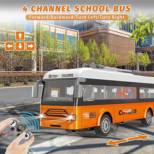 Miniatura 3 de Autobús de control remoto 2.4G Control remoto City Classic Bus Truck Modelo con luces Sonido Vehículo Eléctrico Playsets Coches para Niños Juguete