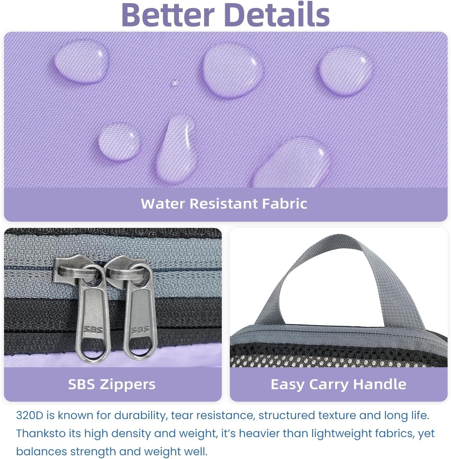 BAGAIL 4 Set/6 Set/8 Set Compression Packing Cubes Travel Accessories Expandable Packing Organizers (Half Mesh, 6-Lavender) - Image 3