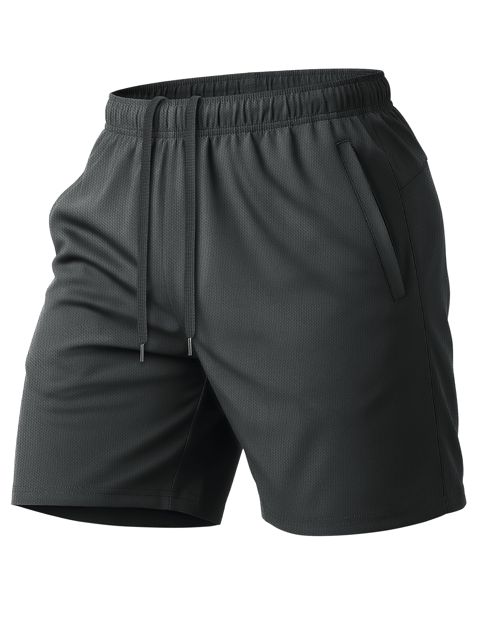 MAGCOMSEN Mens 7 Athletic Running Shorts Quick Dry Lightweight Mesh Basketball Workout Shorts with Zipper Pockets