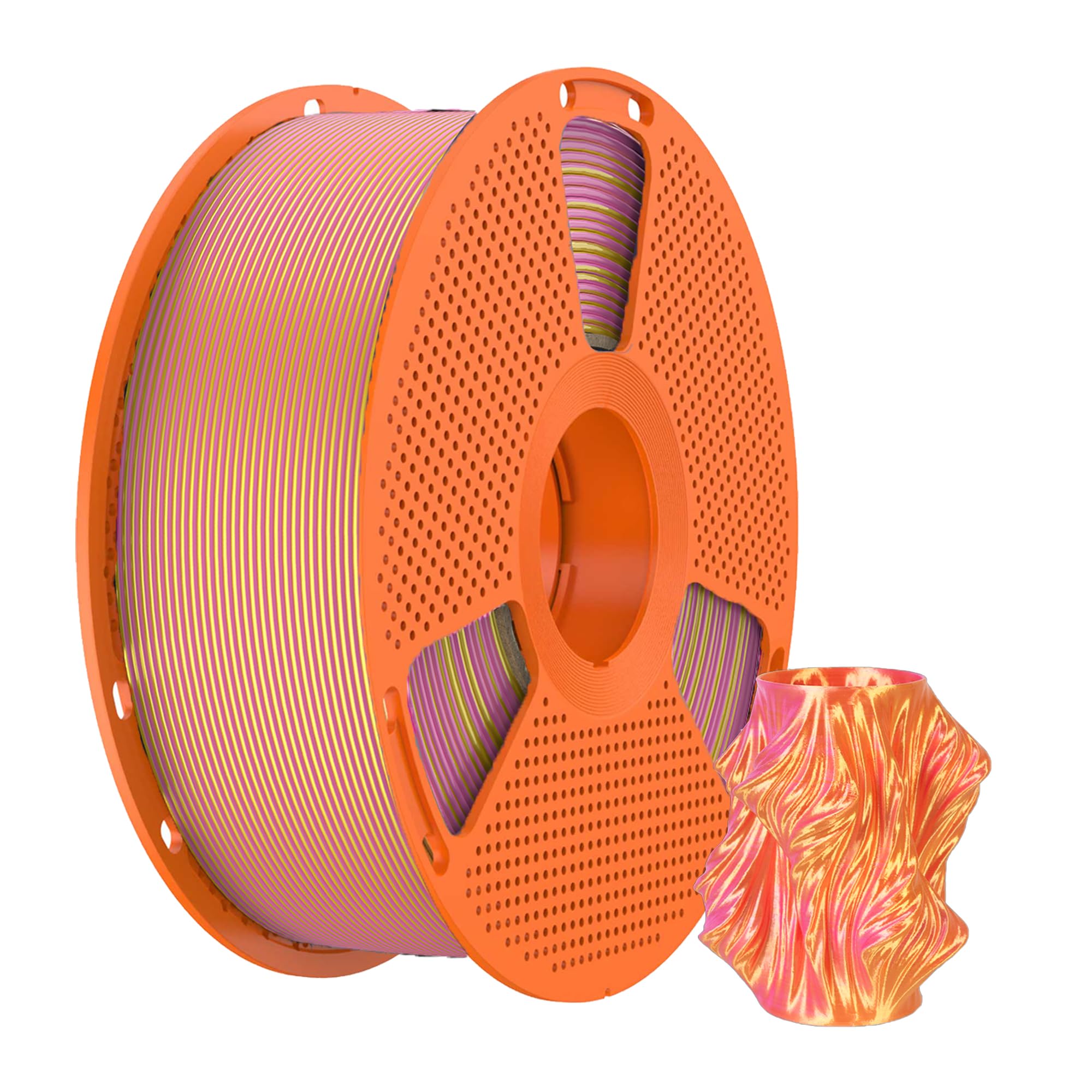 Brahma Lab Premium Silk PLA+ Dual Colour 3D Printer Filament 1.75mm – 1kg Spool – Exclusive for Bambu Lab 3D Printers, 3D Farms & Rapid Prototyping. (Pink+Gold)-image-13