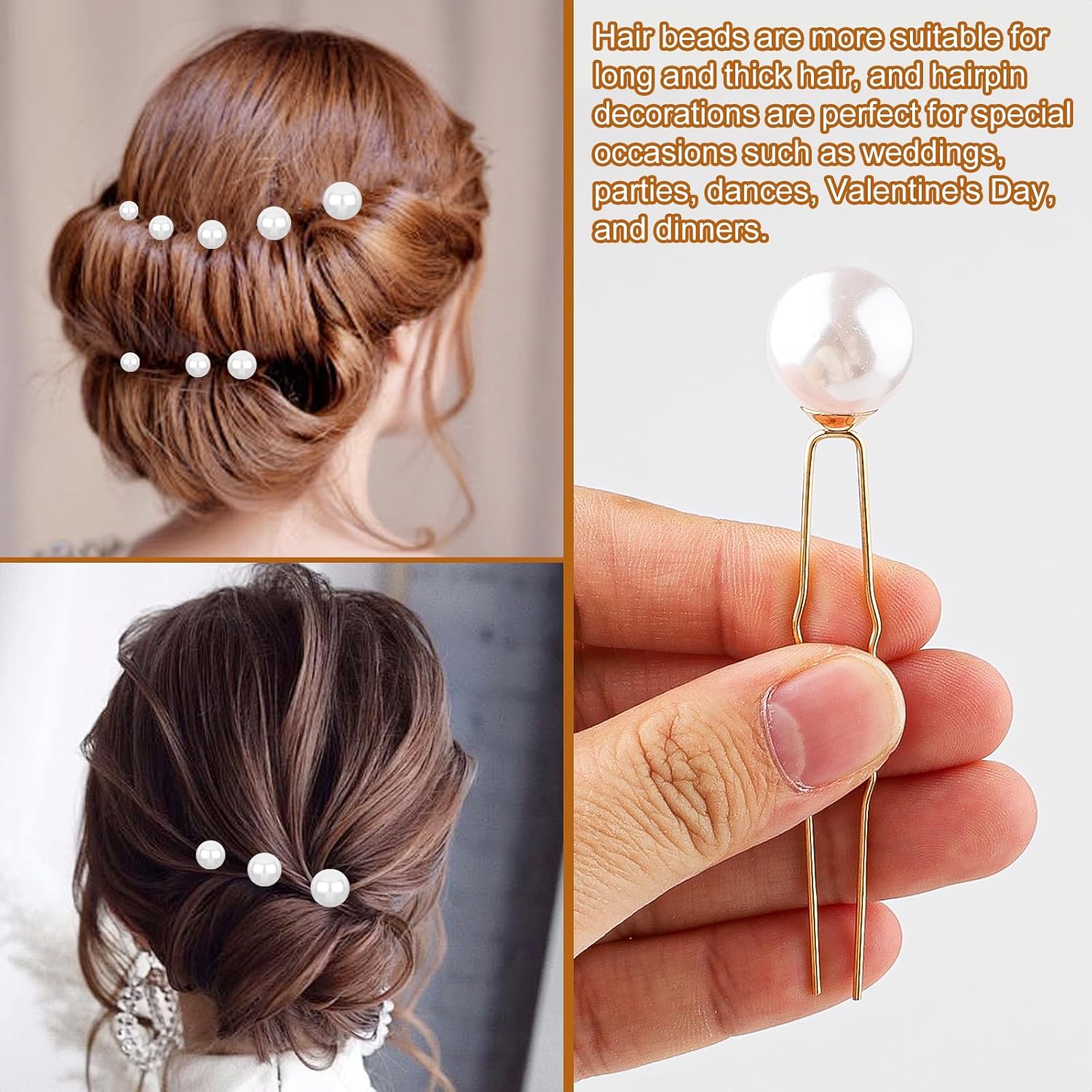 30 Pcs Wedding Pearl Hair Pins - U Shape Bridal Hair Pin, Handmade Pearl Bridal Hairs Accessories, Gold Wedding Bridals Pearls Hair Pins Clips Vintage Hairs Headpiece for Brides Bridesmaid Women Girl - Image 4
