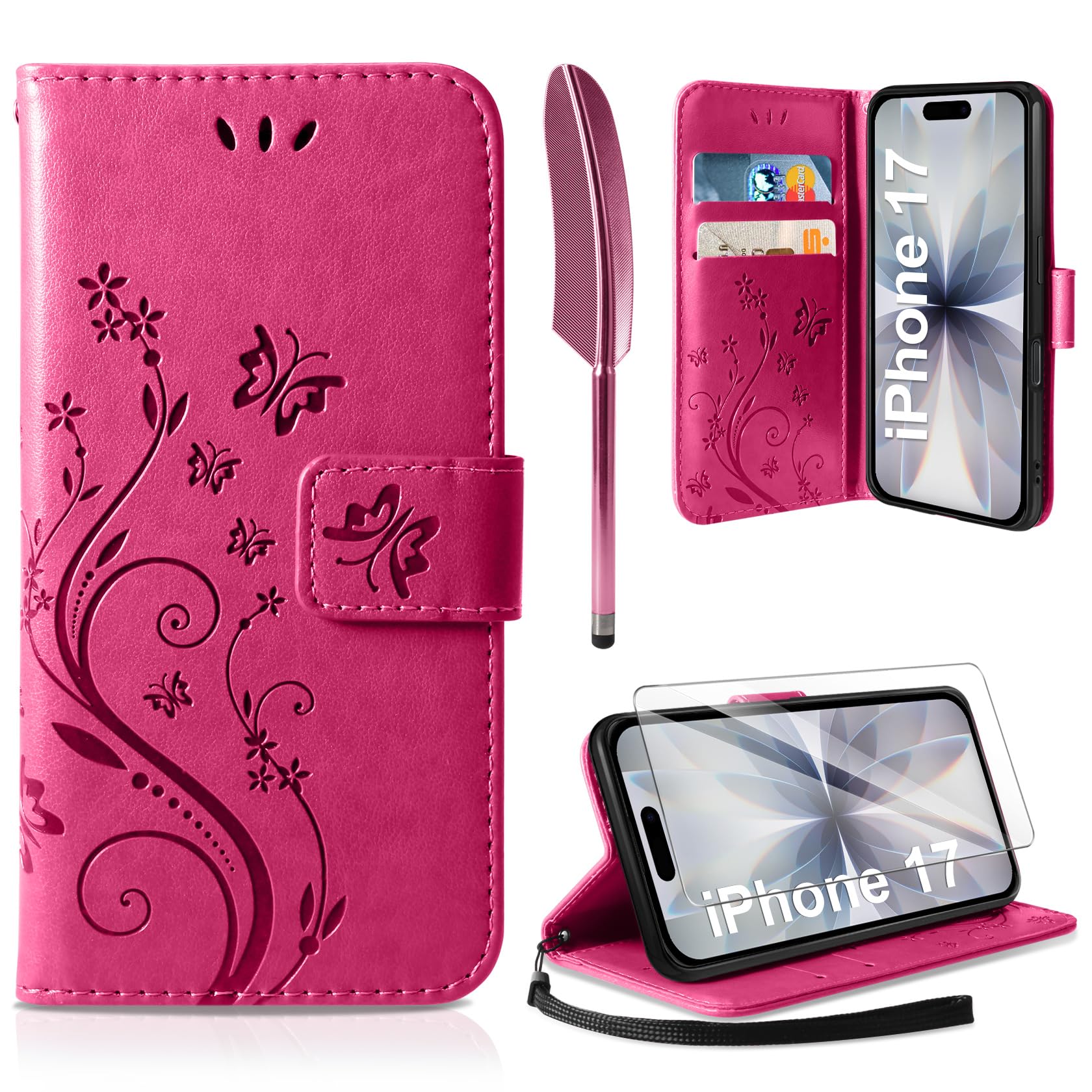 AROYI Lederhülle Kompatibel mit Samsung Galaxy A37 5G Hülle und Schutzfolie, Flip Wallet Handyhülle PU Leder Case Kartensteckplätzen Schutzhülle Kompatibel mit Samsung Galaxy A37 5G Dunkel Blau