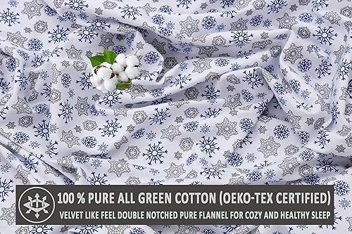 Vista 348 de RUVANTI Sábanas de franela 100% algodón King 4 piezas Celestial Stag Ciervo celestial