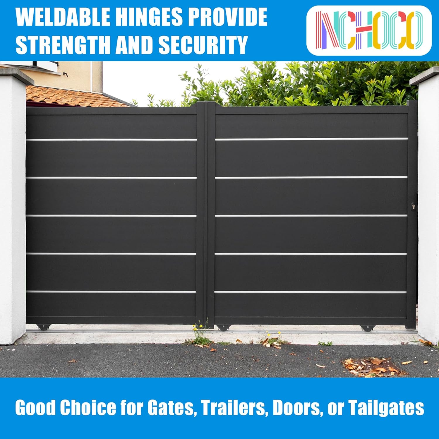 Weld On Hinges Extra Heavy Duty 4.4" x 4" Weldable Metal Butterfly Hinges Solid Steel Welding Butt Hinge Thickness 5mm for Heavy Metal Farm Garage Trailer Gates & Doors - 4 Pcs