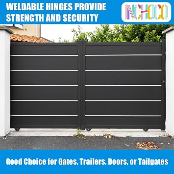 Weld On Hinges Extra Heavy Duty 4.4 x 4 Weldable Metal Butterfly Hinges Solid Steel Welding Butt Hinge Thickness 5mm for Heavy Metal Farm Garage Trailer Gates & Doors - 2 Pcs