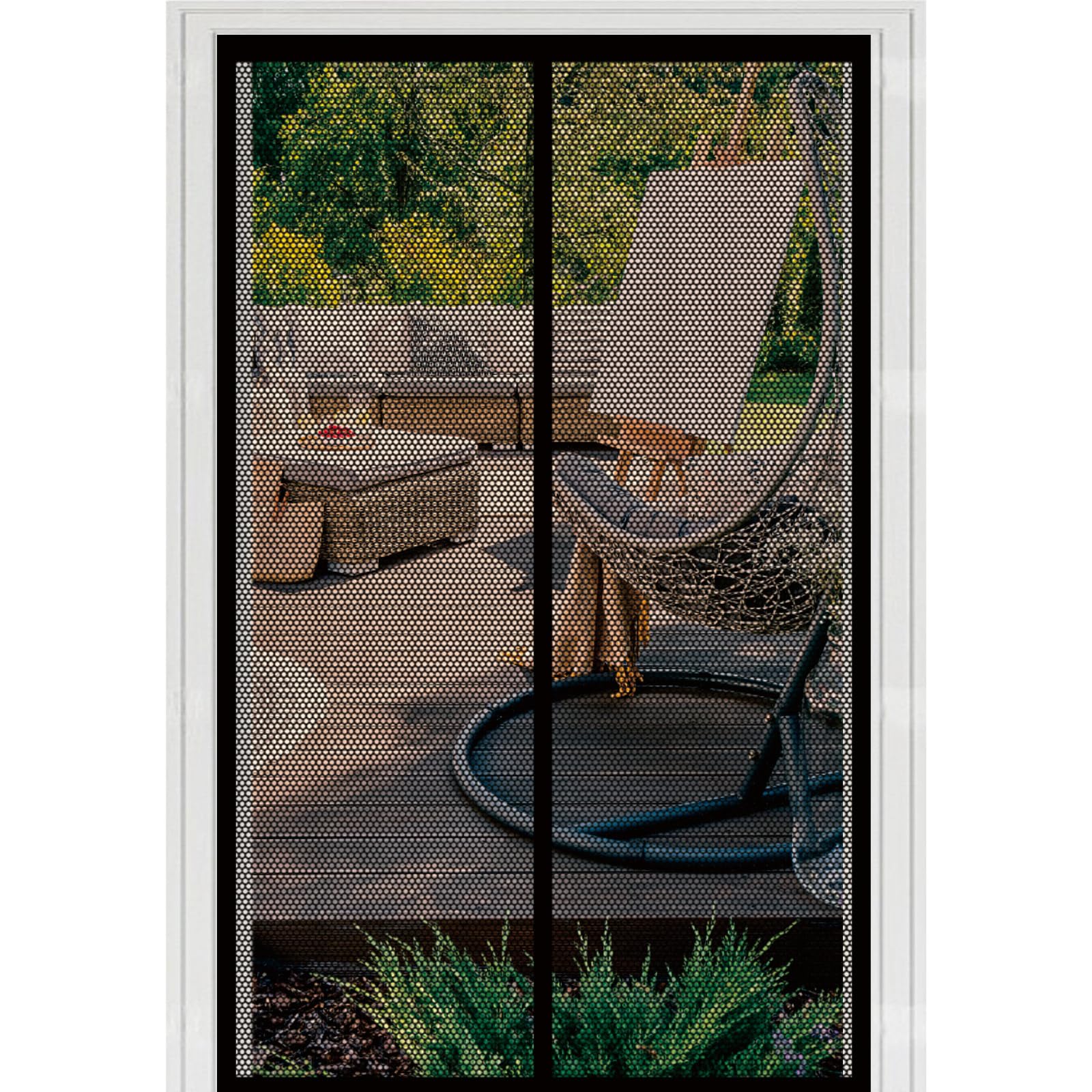 Liuyanyan Black Magnetic Screen Door 88 X 206 Cm With Powerful Magnets Automatically Closes And Magic Tape, Install Without, Keep Bugs Out, Screen Doors With Magnets For Balcony Door,