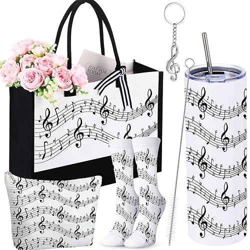 5 Pcs Music Christmas Gifts Novelty Musical Notes Socks &