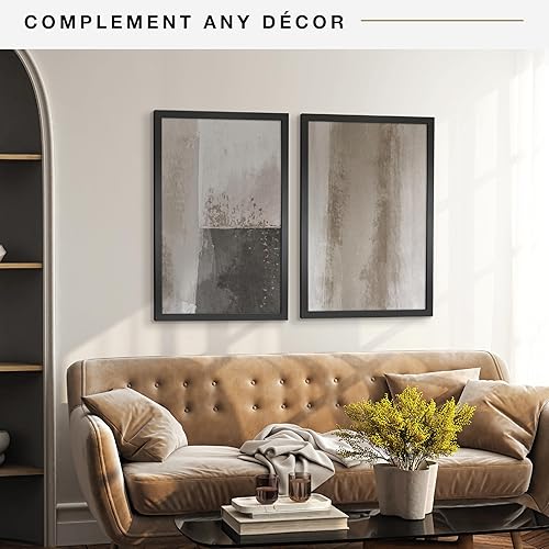 Vista 956 de MCS Studio Gallery Marco para póster de 16 x 24 pulgadas, imitación de veta de madera de color negro, colgar en horizontal o vertical, grande