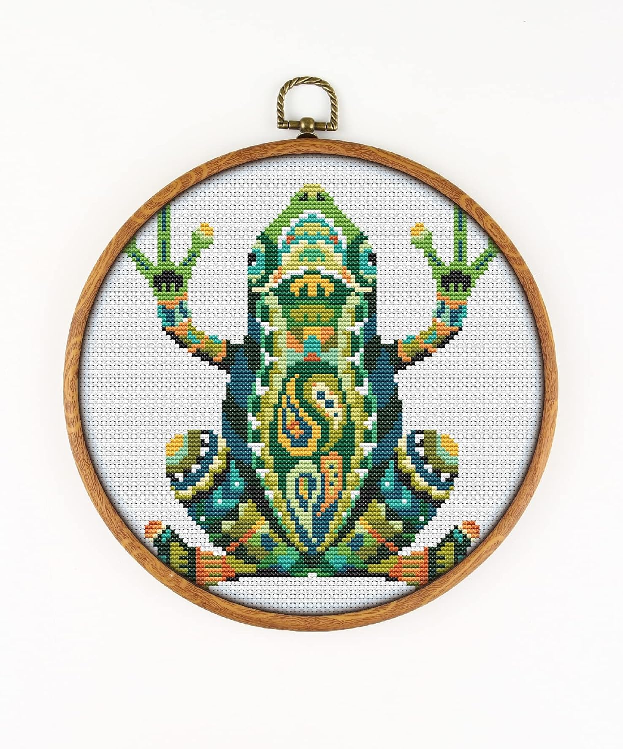 Mandala Frog #K207 Embroidery Kit | Cross Stitch Patterns | Funny Animals Cross Stitch World | Needlepoint Kits | Embroidery Designs | Stitch Patterns