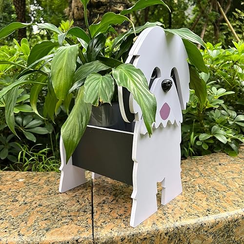 Miniatura 2 de Maceta para perros, macetas de flores de animales lindas para decoración de jardín al aire libre, contenedor de almacenamiento de plantas Shih Tzu,