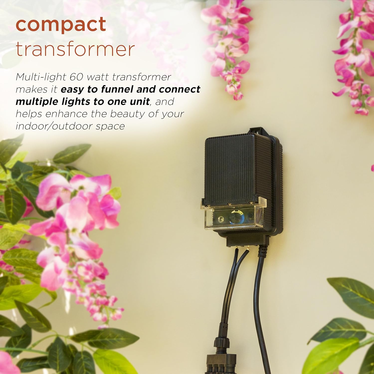 60 Watt Black Outdoor Transformer with Timer