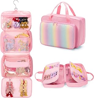 Hanging Hair Accessories Organizer for Baby Girls, Hair Bow Storage Bag