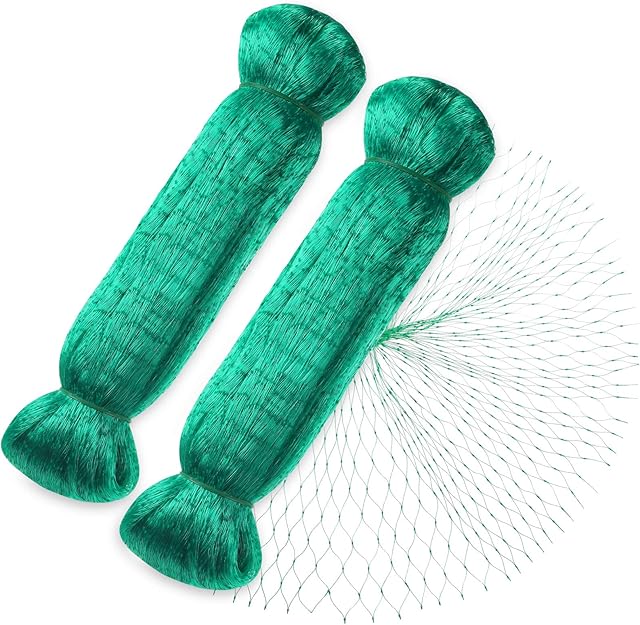 Anpro 2PCS Bird Netting Green Garden Netting 4 x 10m Protecting Plants Fruits Flowers Vegetables 15mm Mesh