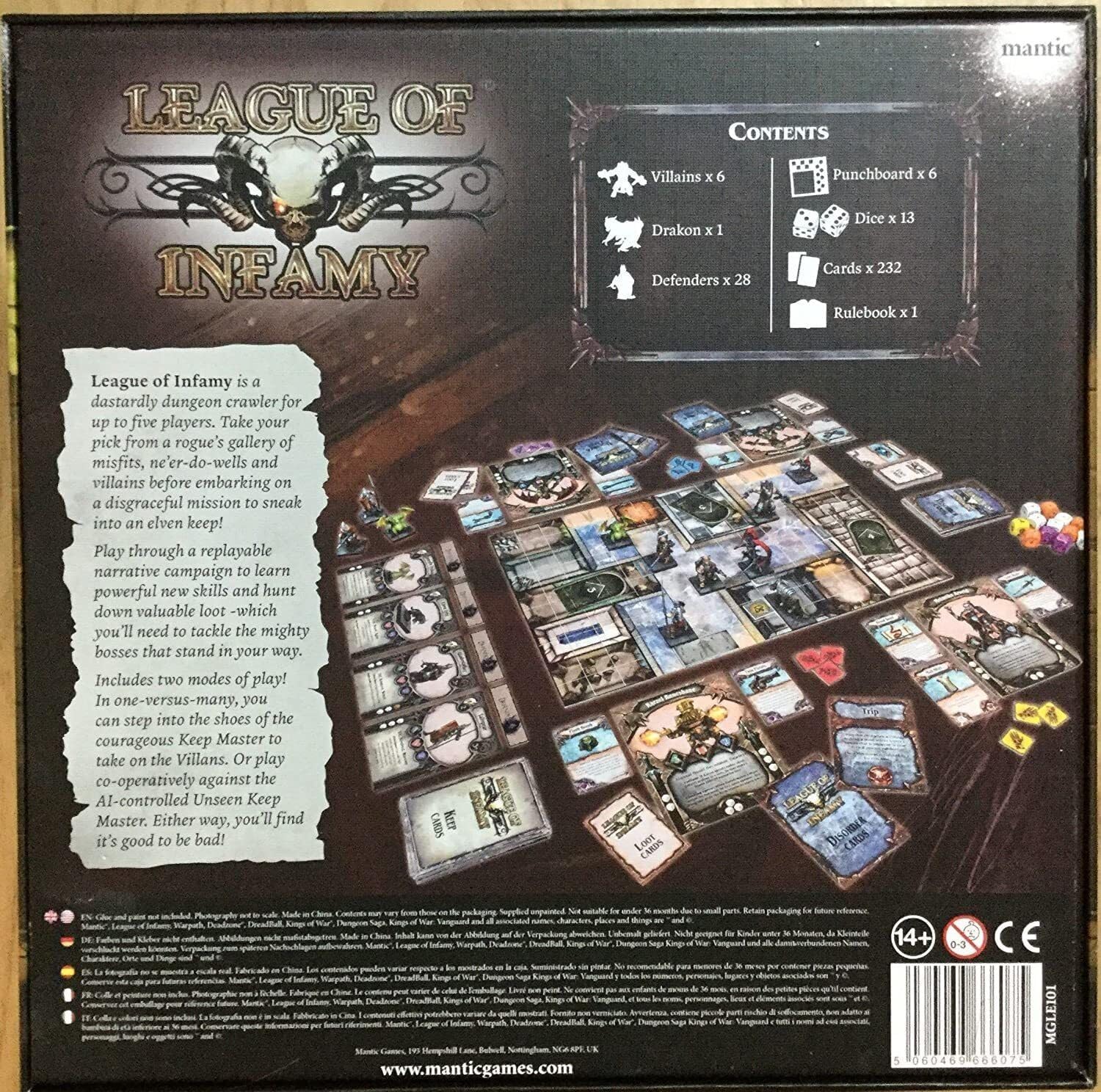 Mantic League of Infamy Master of Shadows KS Pledge - Occasionally Cooperative Dungeon Crawler Boardgame