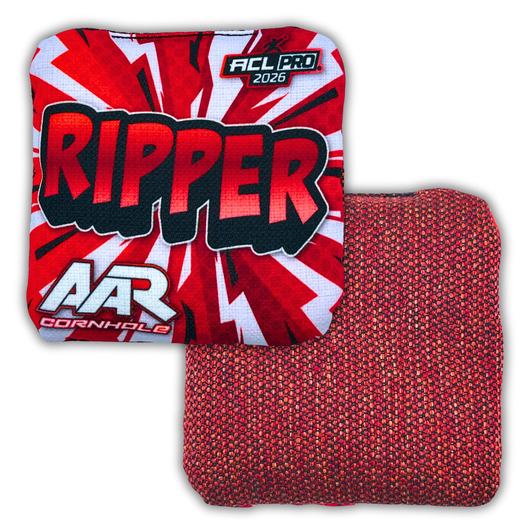 Photo 1 of AAR CORNHOLE - Ripper Cornhole Bags - ACL Pro Stamped 2026 - Set of 4 Bags - Made in The USA - Shock Edition - Red