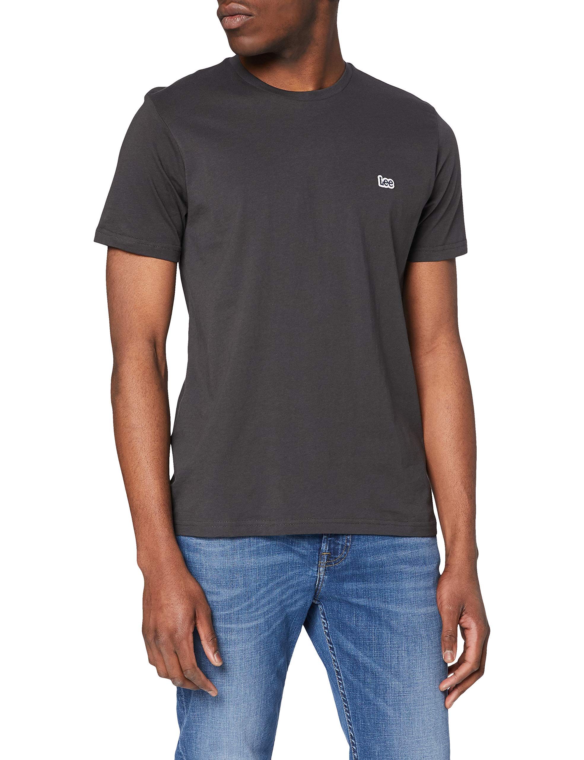 Lee Men's PATCH LOGO TEE T- Shirt, Washed Black, S