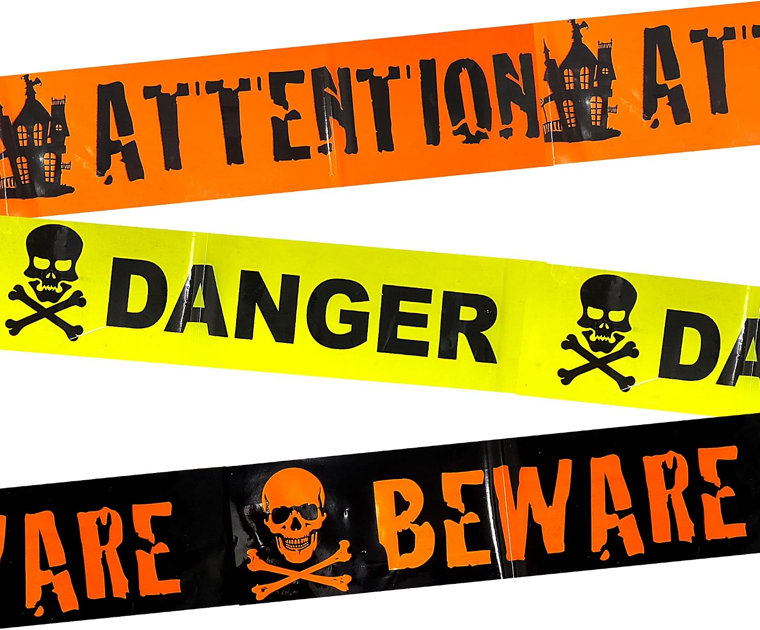 30 Feet Halloween Caution Tape Door Decoration, Danger Beware Attention image 2
