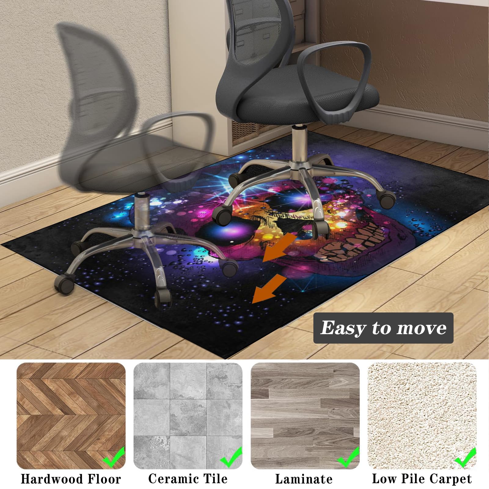 Tappeto Salvapavimento Antiscivolo Tappeto per Sedia Ufficio Gaming 90 x 140 cm Tappetino per Pavimenti Tappetini per Sedia da Ufficio Tappetino Pavimenti per Parquet Gaming Tappeto Sedia