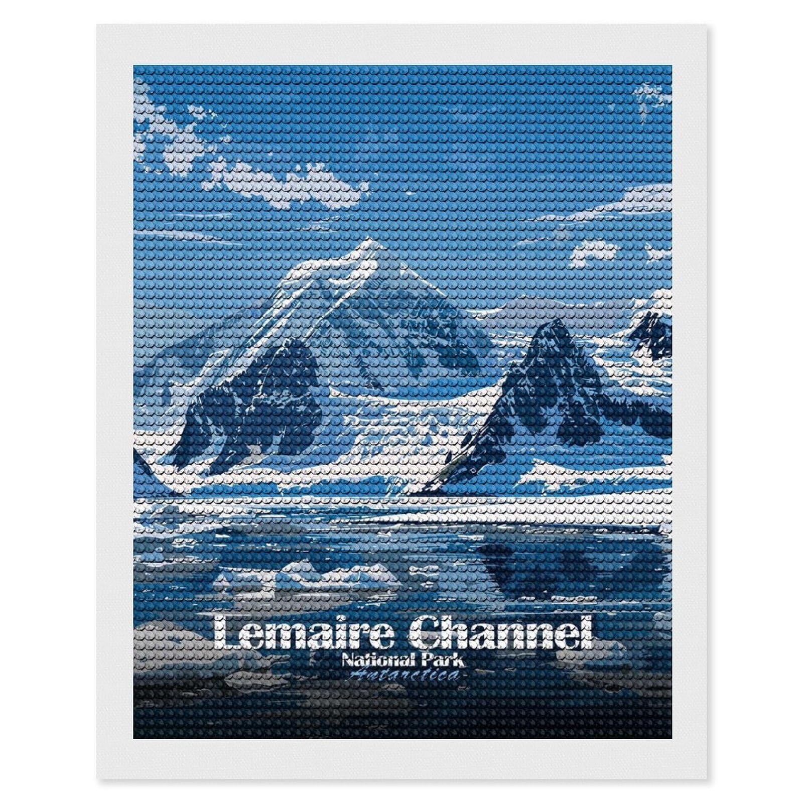 Junmoney Lemaire Channel Antarctica National Park Diamond Painting Canvas Set 16"x20", for Craft Lovers, Decorate Your Room, Festive Craft Gift, Vintage Style Decor