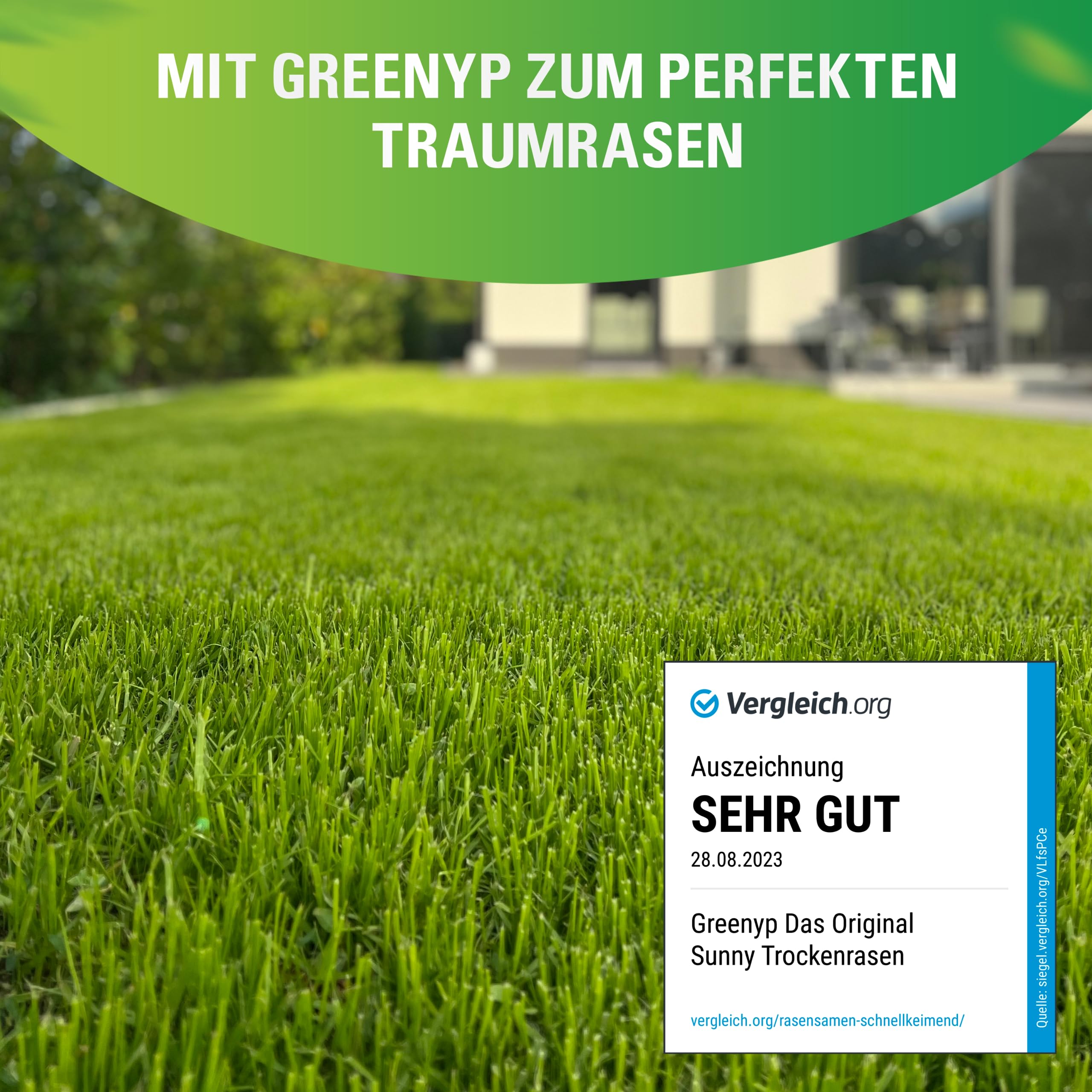 Greenyp® Sunny I dürreresistenter Trockenrasen I 5kg für 200m² I Grassamen Rasensamen Rasensaat Gras Nachsaat schnellkeimend
