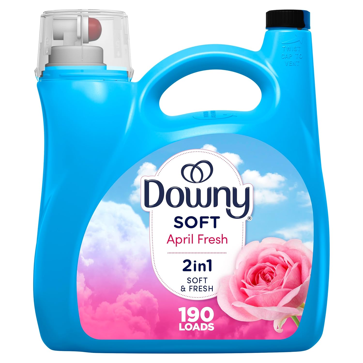 Downy Liquid Fabric Softener April Fresh 2-in-1 Fresh Soft 140 Fl Oz 190 Loads Fabric Conditioner For Freshness