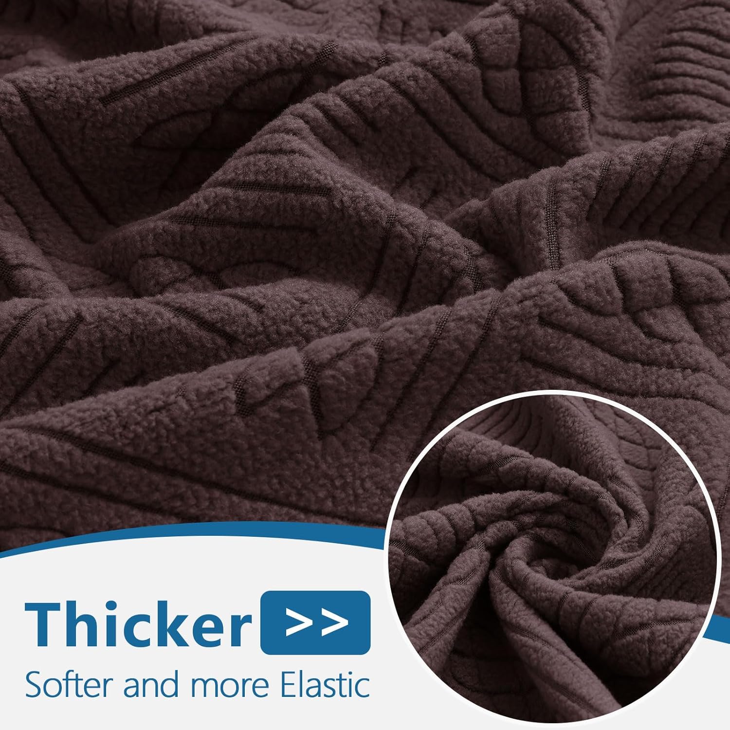 hyha Waterproof Couch Cushion Covers for Sectional Sofa, Sofa Slipcover Washable, Sectional Chaise Lounge Couch Covers L Shape for Pets with Elastic Bottom(Chaise, Chocolate)