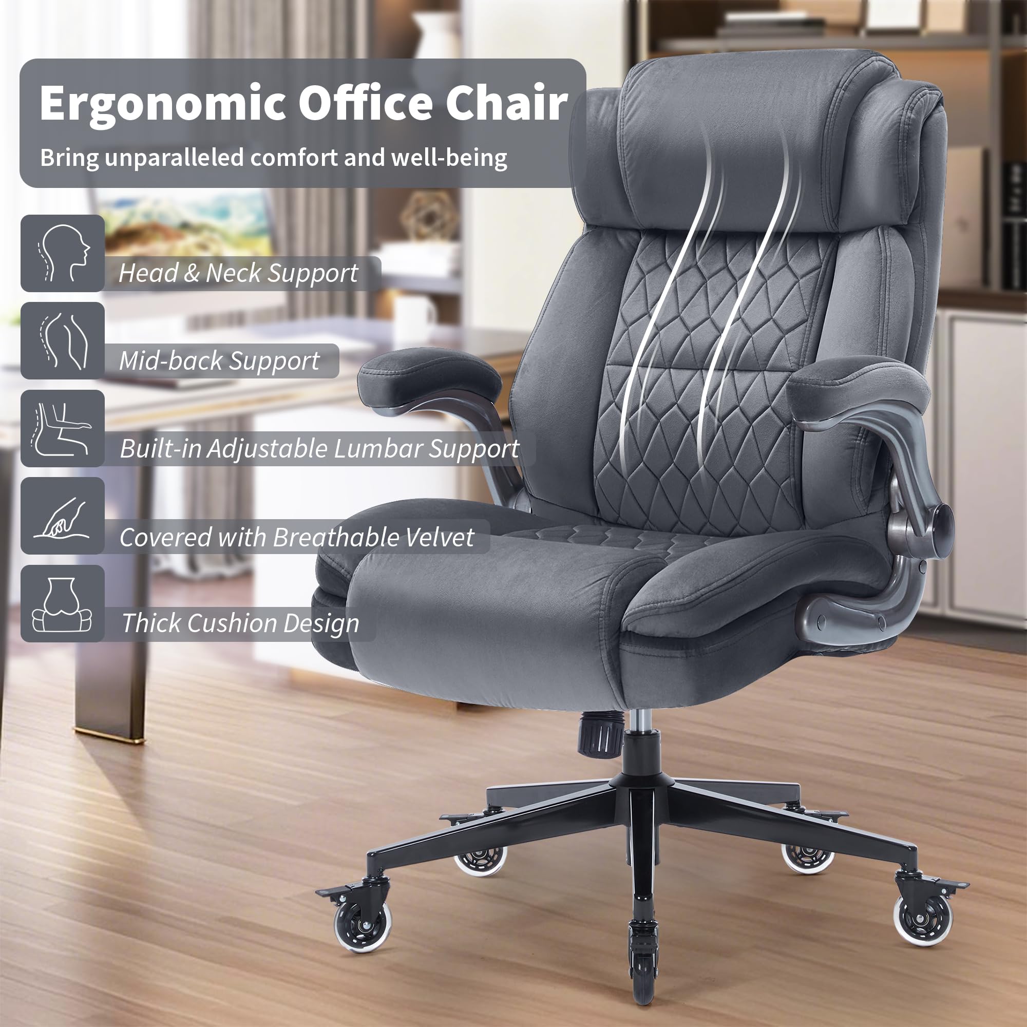 Amazon.com: Ergonomic High Back Desk Chair, Fabric Office Chair