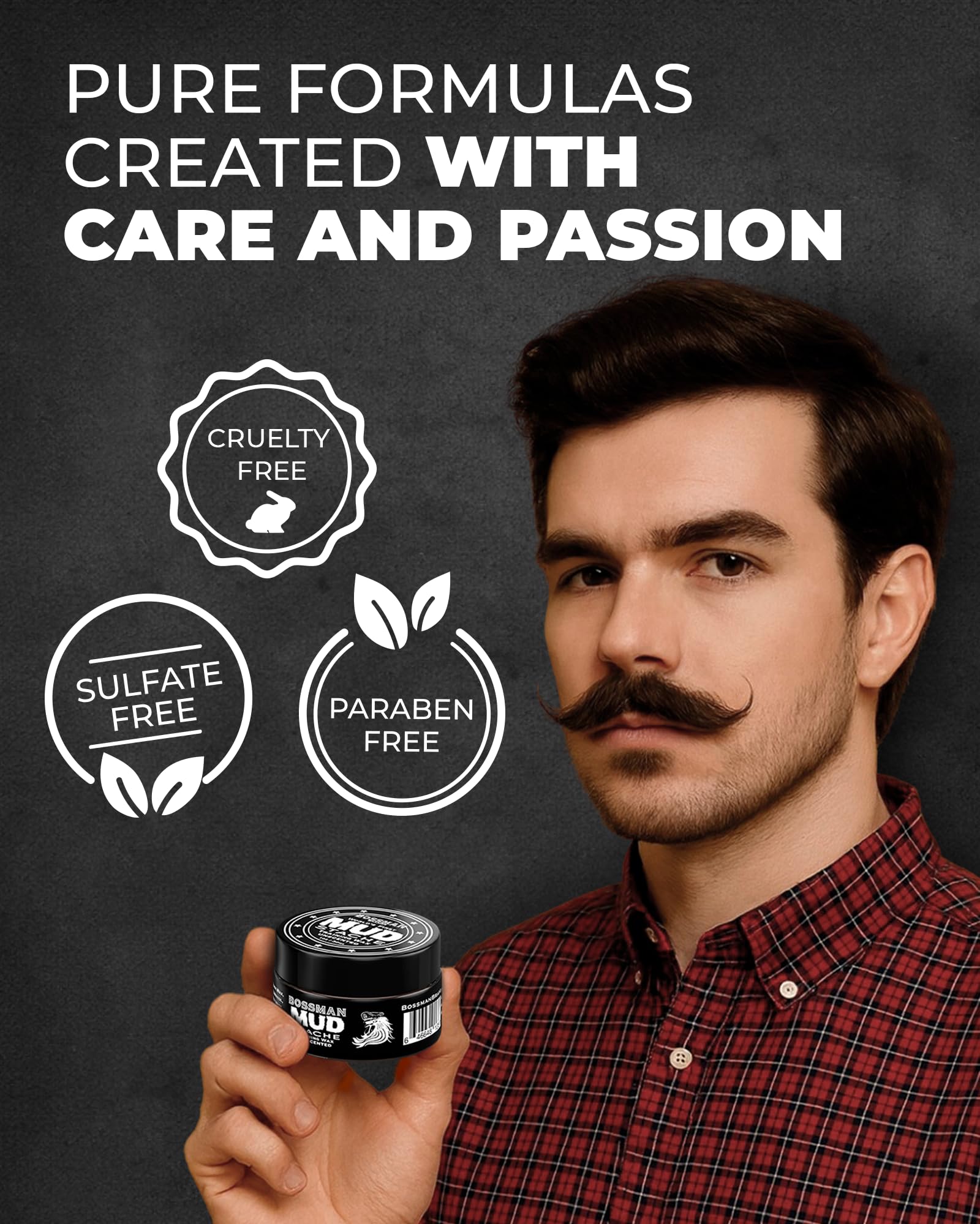 Bossman Complete Beard Kit – Men's Beard Oil Jelly, Fortifying Shower Conditioner, Balm, Mustache Wax & Comb – Beard Softener & Grooming Care – Men Gift Set (Stagecoach Scented)