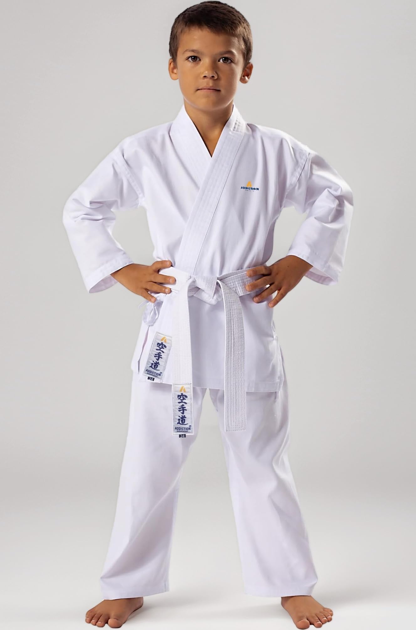 Kids Karate Training Uniform with White Belt – Traditional White Cotton Martial Arts Gi for Boys & Girls, Lightweight & Durable for Training & Competitions