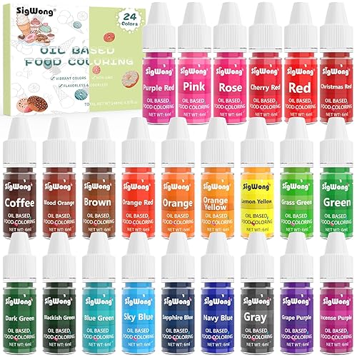 Colorante alimentario a base de aceite mejorado para chocolate, 24 colores, colorante alimentario a base de aceite comestible para decoración de