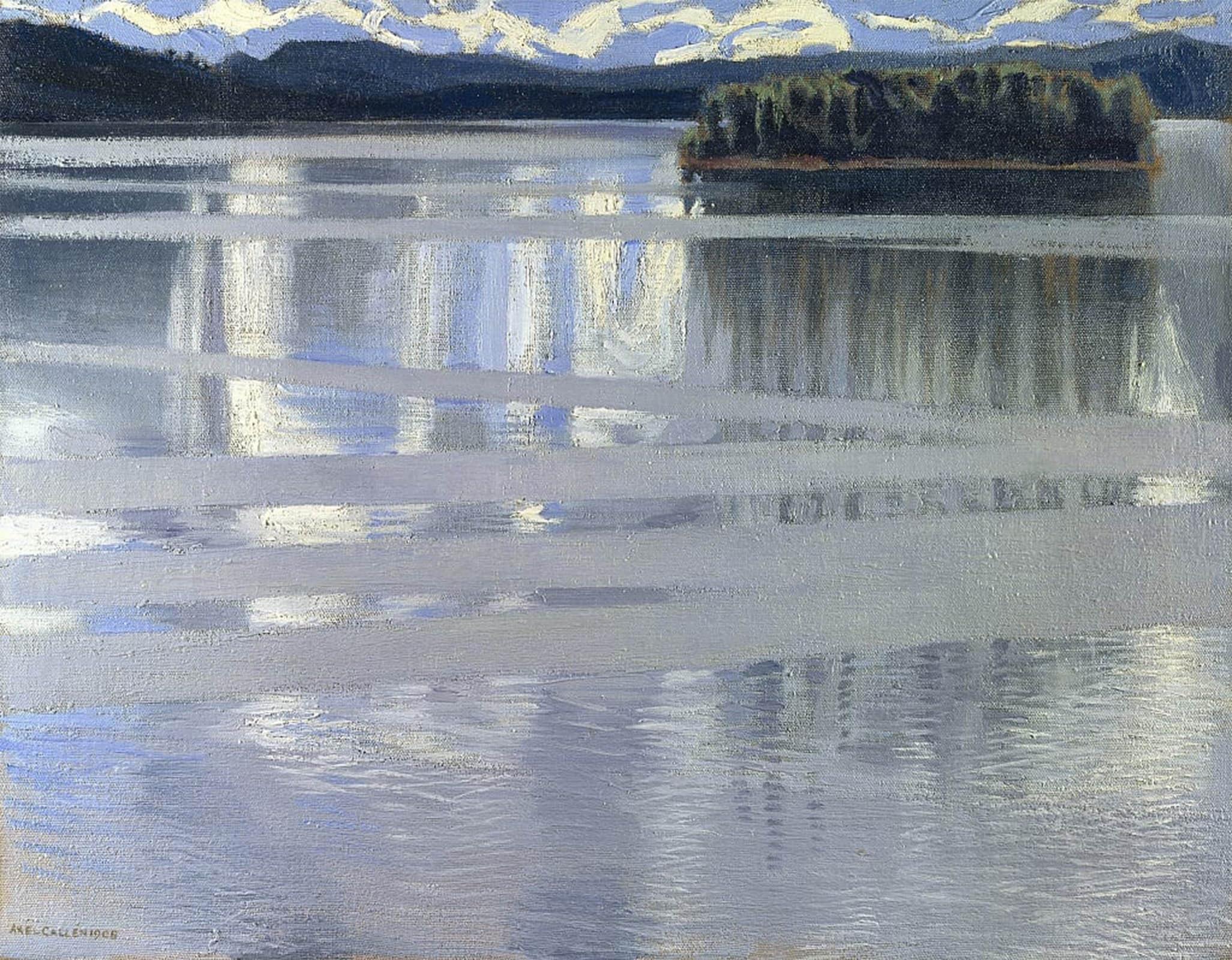 SERENDIPITP Vintage Wall Art Canvas Nordic Poster Canvas Print Picture Lake Keitele by Akseli Gallen Kallela Wall Art Poster for Home Decor 60x90cm
