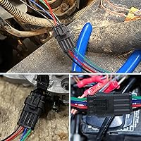 Vista 69 de Nilight - 200 conectores eléctricos de 2 pines, enchufe macho y hembra, terminales impermeables de 2 vías para automóvil, camión, motocicleta