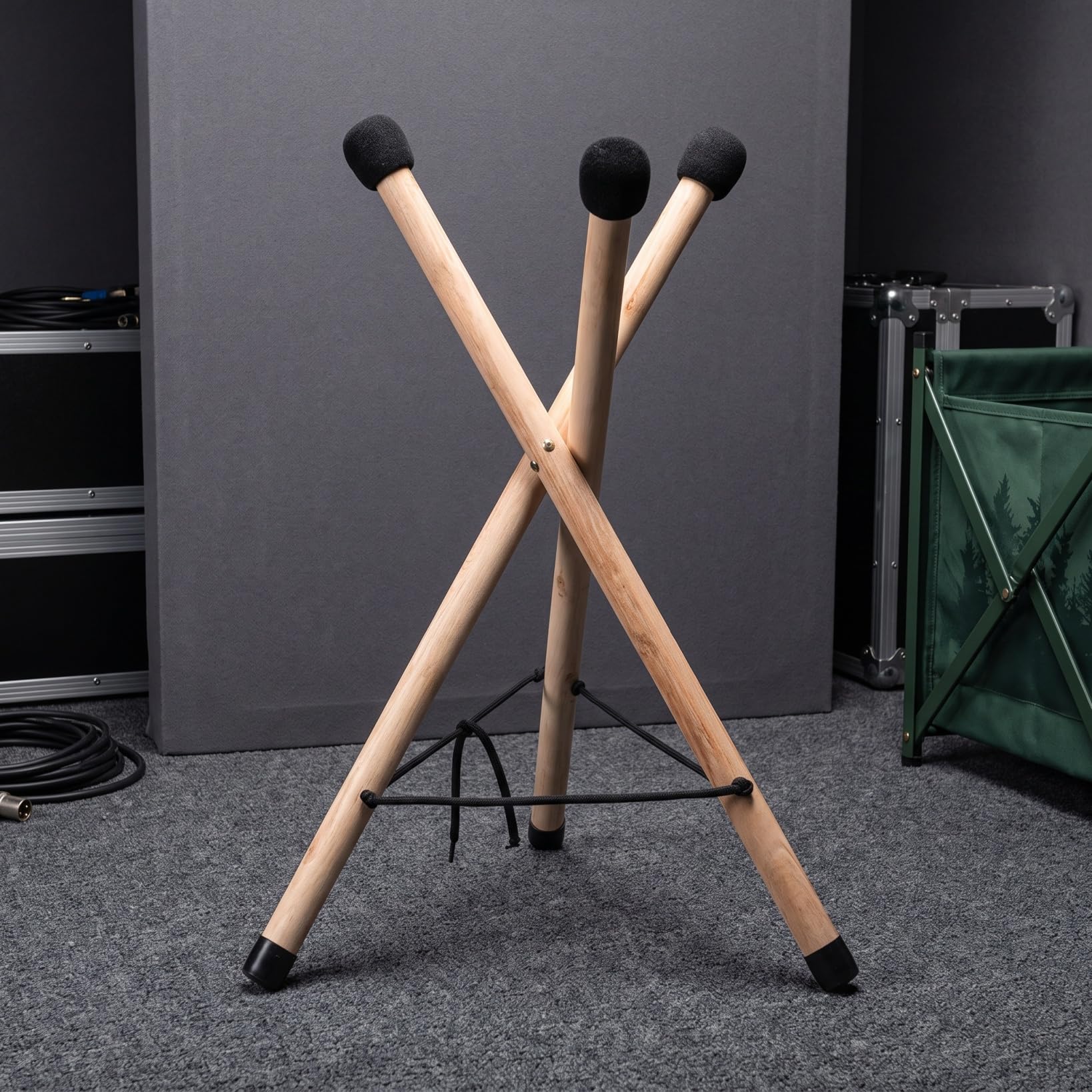 VICASKY Handpan - Support en bois avec embouts en caoutchouc antidérapants - Pliable et stable - Pour tambour à main et tongue - Support de tambour portable avec robuste