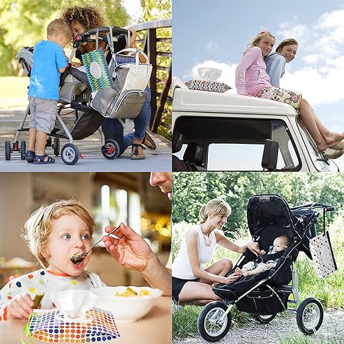 Miniatura 6 de FEBSNOW Paquete de 4 dispensadores de toallitas para bebés, contenedor portátil para toallitas húmedas, fundas dispensadoras de toallitas
