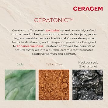 Ceragem Ceramix S1 Ceratonic Mat | Radiant Far Infrared Heat Therapy Mat for Improved Sleep, Circulation, and Pain Relief | Made with Healthful Loess and Serpentine Jade