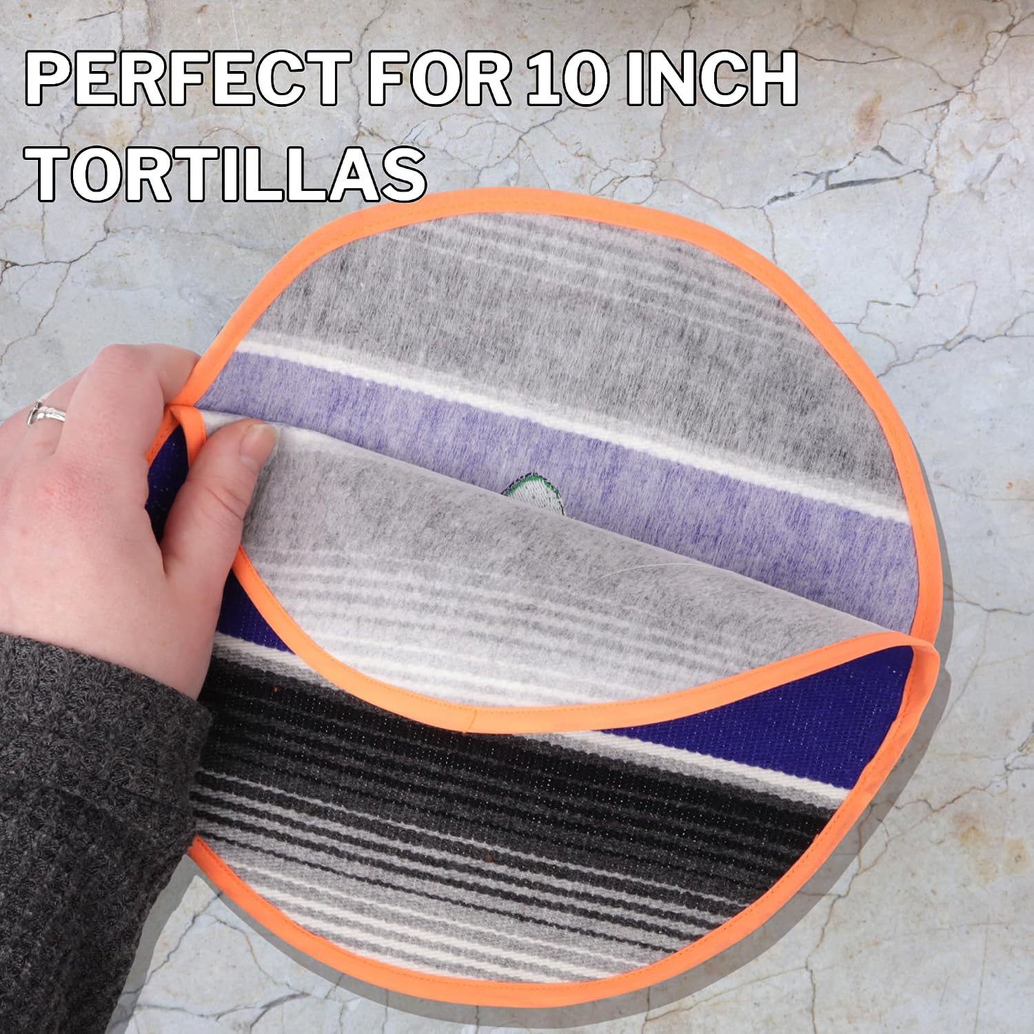 Needzo Sarape Sombrero Tortilla Holder, Viva Mexico, Traditional Mexican Food Warmer, 10 Inch Diameter- Color May Vary