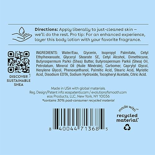 Miniatura 9 de eos Shea Better Loción corporal sin fragancia, hidratación las 24 horas, cuidado de la piel, ligera y no grasosa, karité natural, vegano, loción