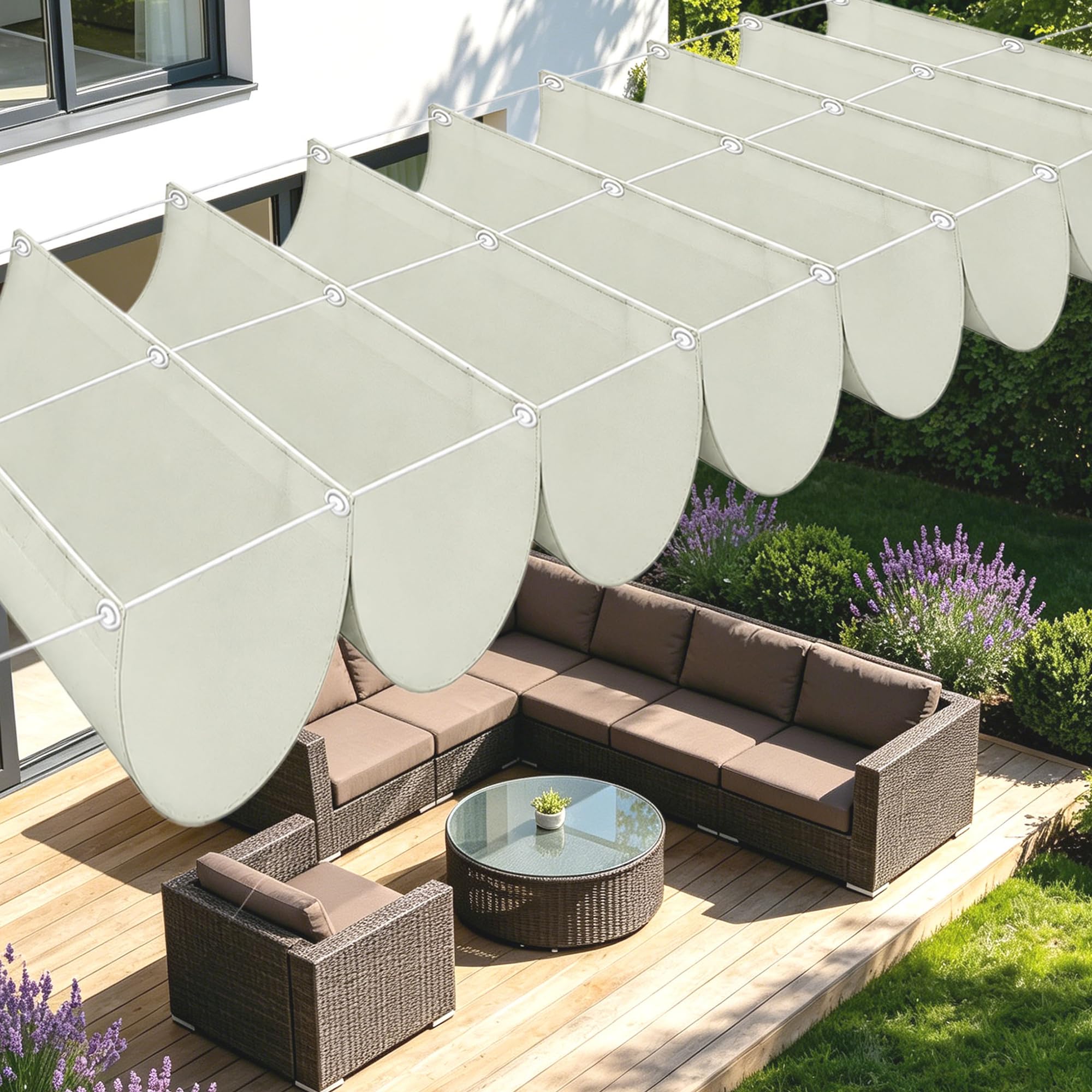 Filet dombrage rétractable vague 800x450 avec haute protection UV