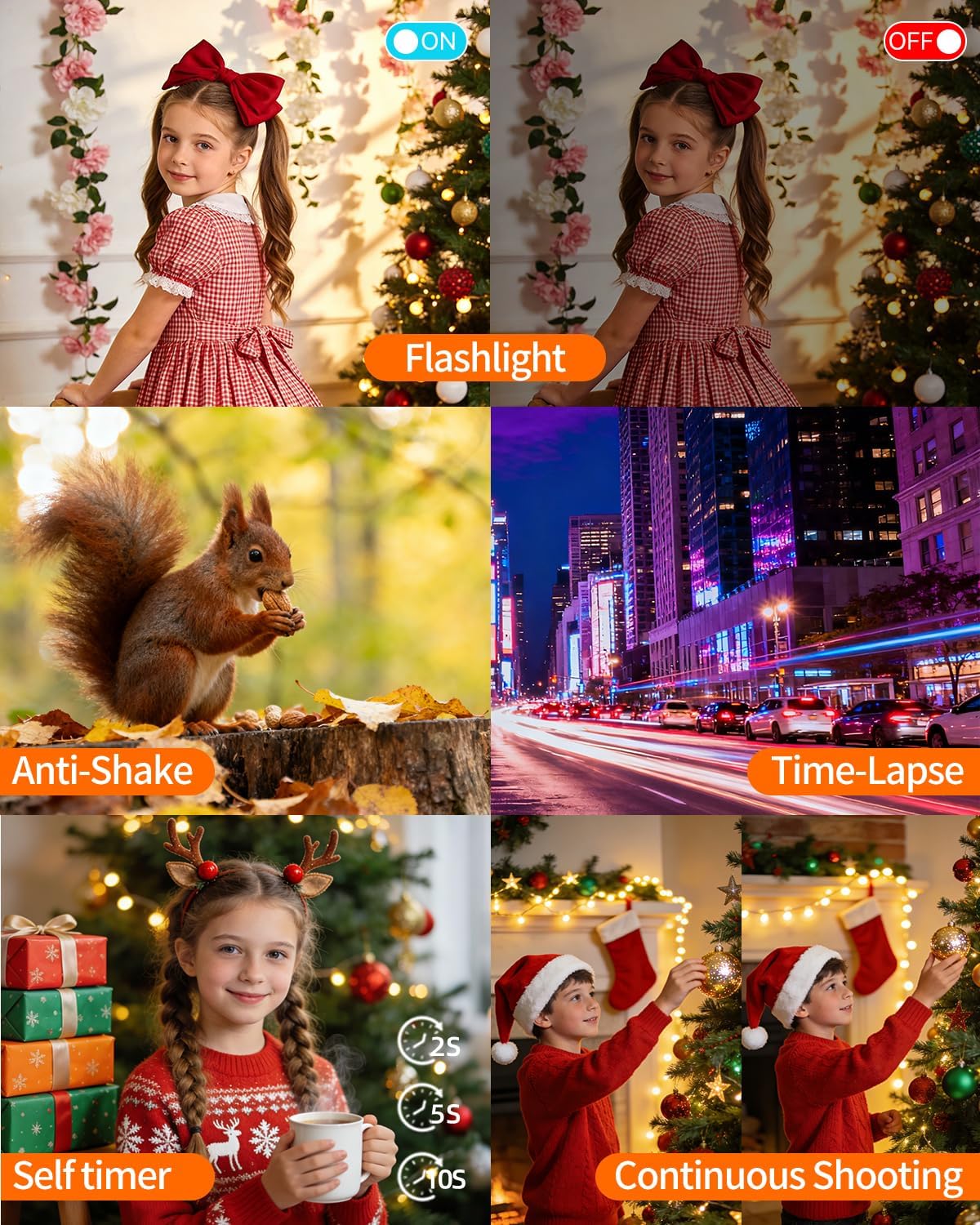 4K Digital Camera for Photography & Vlogging, 64MP WiFi Camera with Flip Screen for Beginners