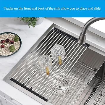 33 Inch Double Bowl Drop In Kitchen Sink Workstation - VOKIM 33 x 22 Inch Drop In Kitchen sink Stainless Steel 16 Gauge 10 Inch Deep Double Bowl Sink