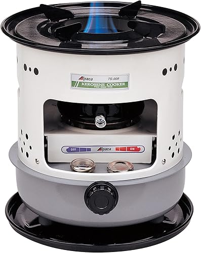 Alpaca Estufa de cocina de queroseno, 8,500 BTU, bandeja de goteo de acero, asas de transporte, soportes para ollas y sartenes, para acampar o