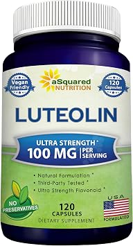 Luteolin 100mg - 120 Capsules - Luteolin Supplement & Powder Complex Pills Commonly Taken with Quercetin - Supports Brain & Memory Health