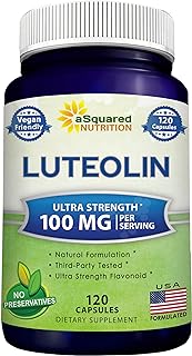 Luteolin 100mg - 120 Capsules - Luteolin Supplement & Powder Complex Pills Commonly Taken with Quercetin - Supports Brain & Memory Health