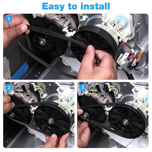 Miniatura 6 de Cinturón de lavadora WH01X27538 para GE - Piezas de lavadora de ropa Hotpoint PS12299369, AP6328256, 4587903,290D1101P005