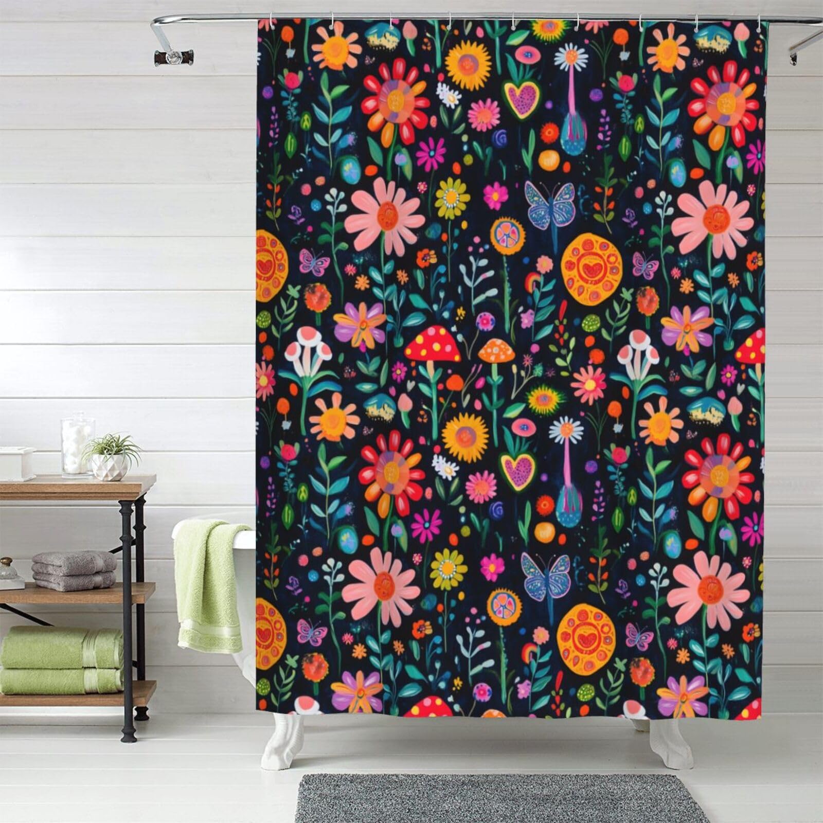 Rideau de douche en tissu lourd et résistant de qualité supérieure lavable 152x183 cm