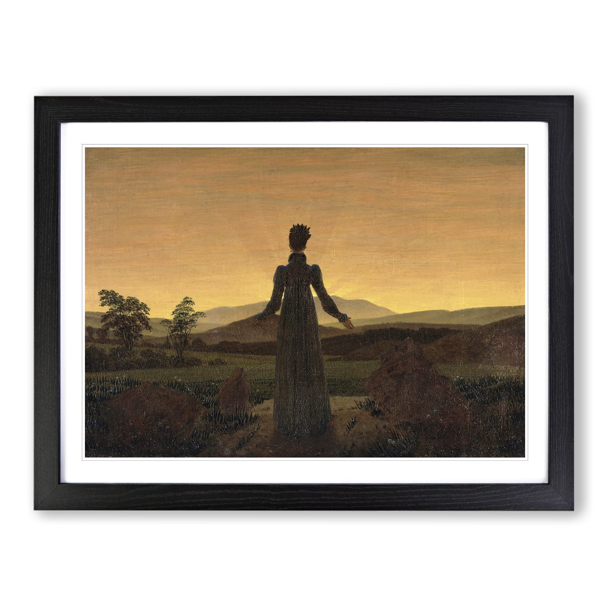 Friedrich Caspar David Woman Before the Rising Sun Classic Painting Framed Wall Art Print